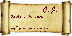Gulás Jeromos névjegykártya